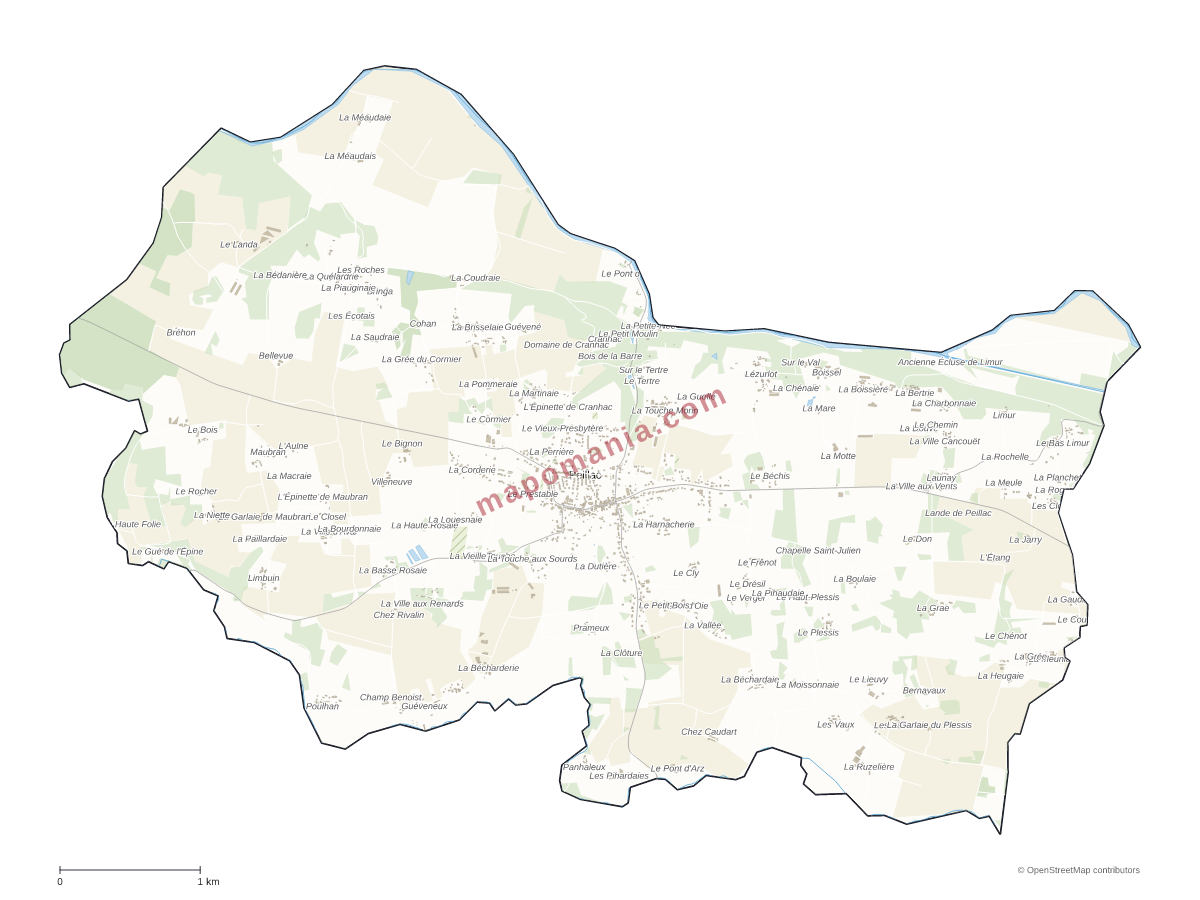 Carte de Peillac à personnaliser