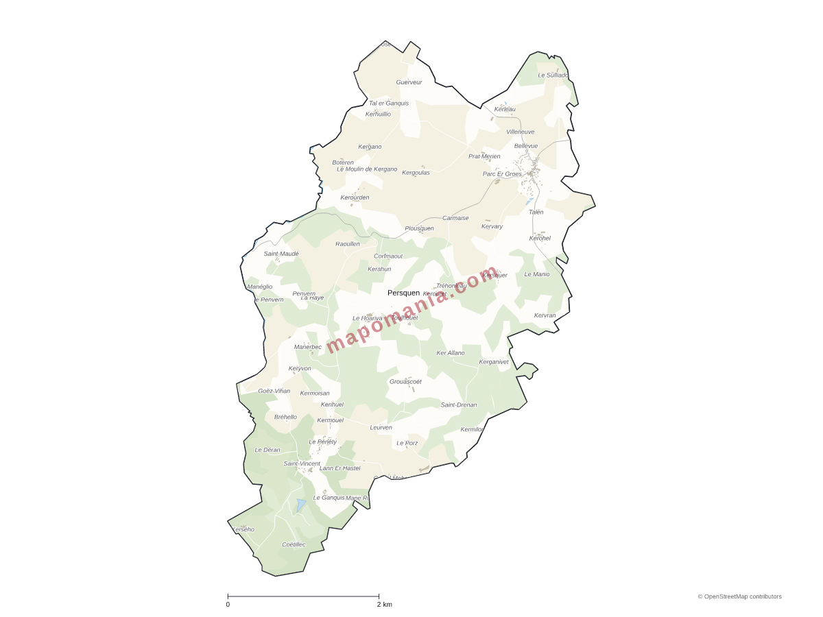 Carte de Persquen à personnaliser