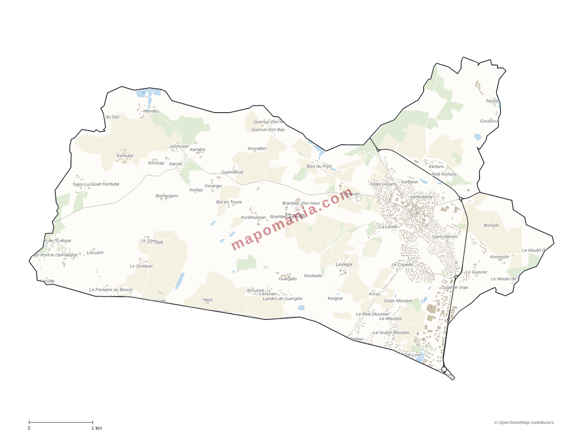 Carte de Plescop à personnaliser