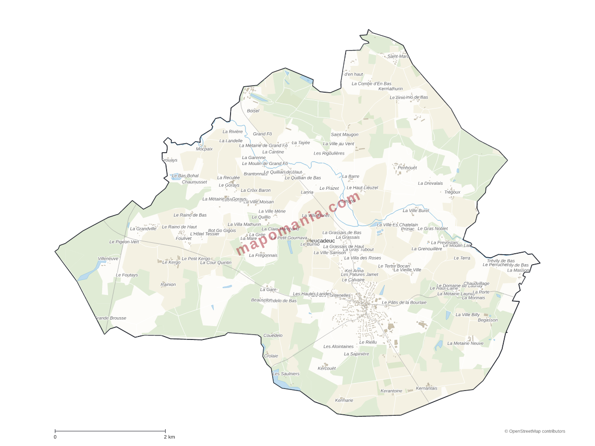 Carte de Pleucadeuc à personnaliser