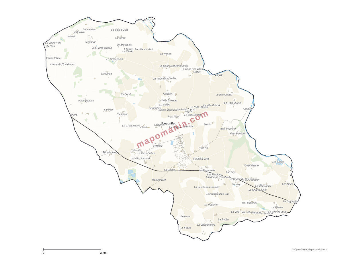Carte de Pleugriffet à personnaliser