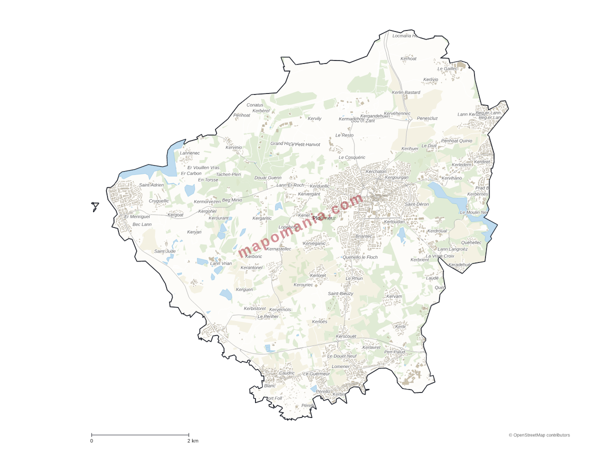 Carte de Ploemeur à personnaliser