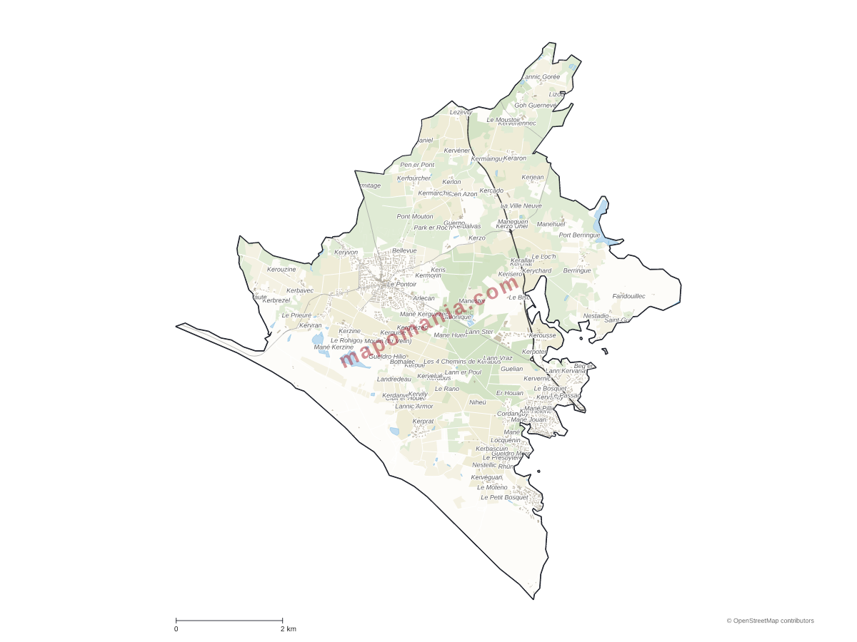 Carte de Plouhinec à personnaliser