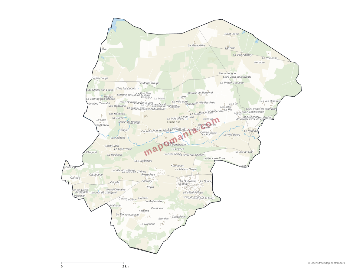 Carte de Pluherlin à personnaliser