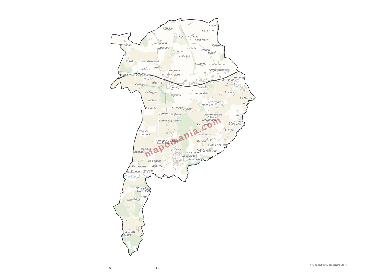 Carte de Plumelin à personnaliser