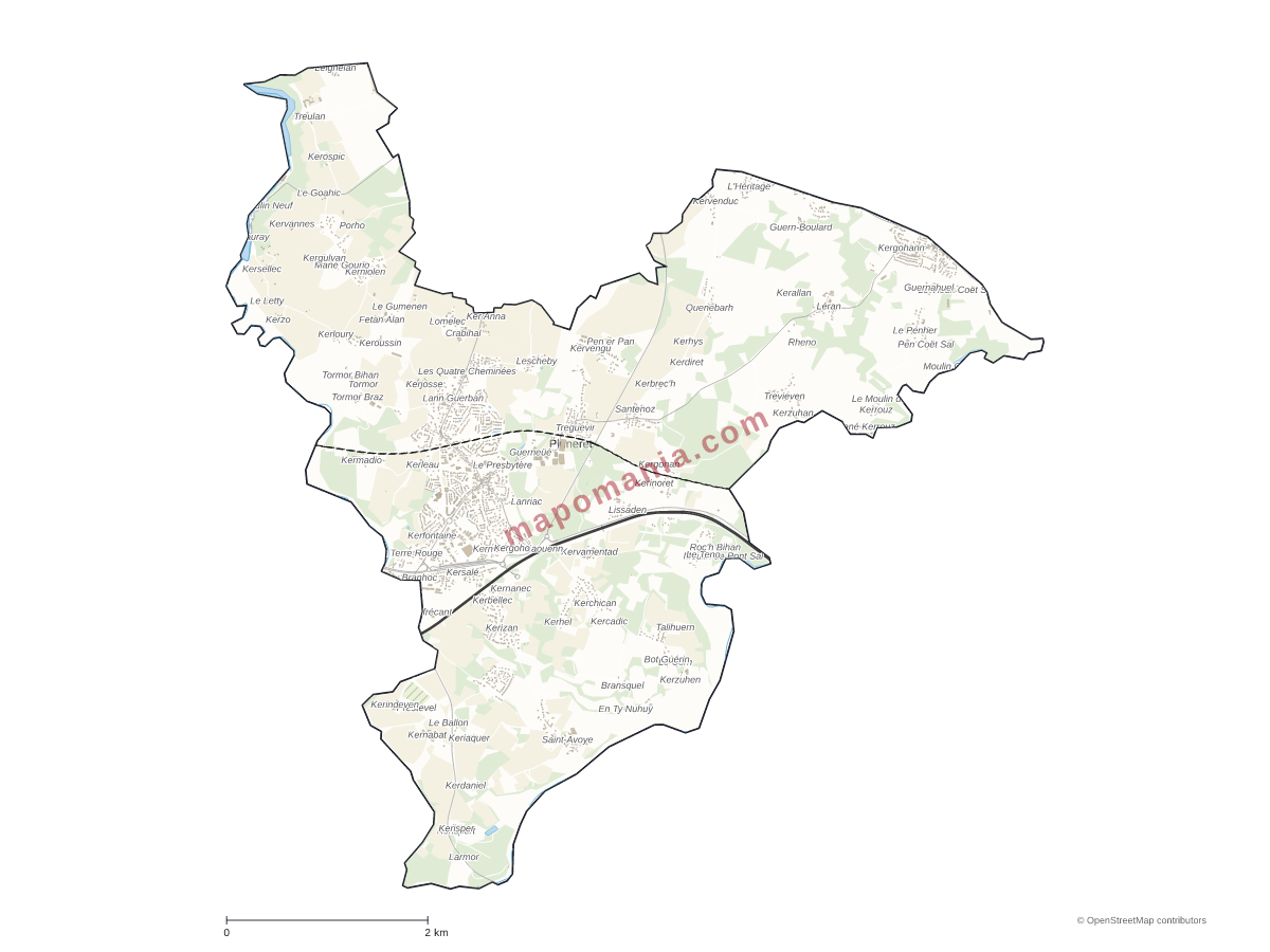 Carte de Pluneret à personnaliser