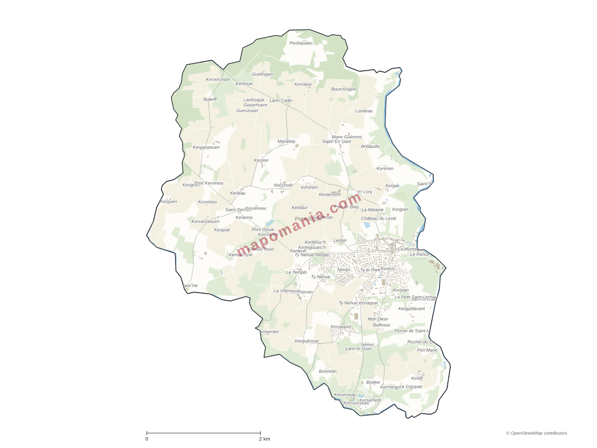 Carte de Pont-Scorff à personnaliser