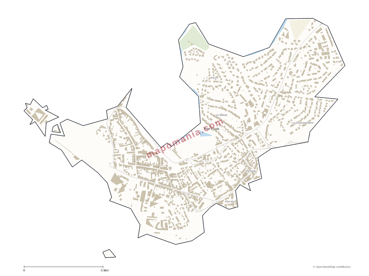 Carte de Port-Louis à personnaliser