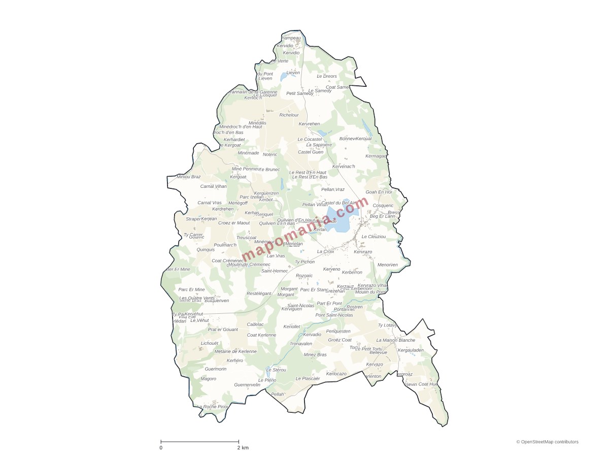 Carte de Priziac à personnaliser