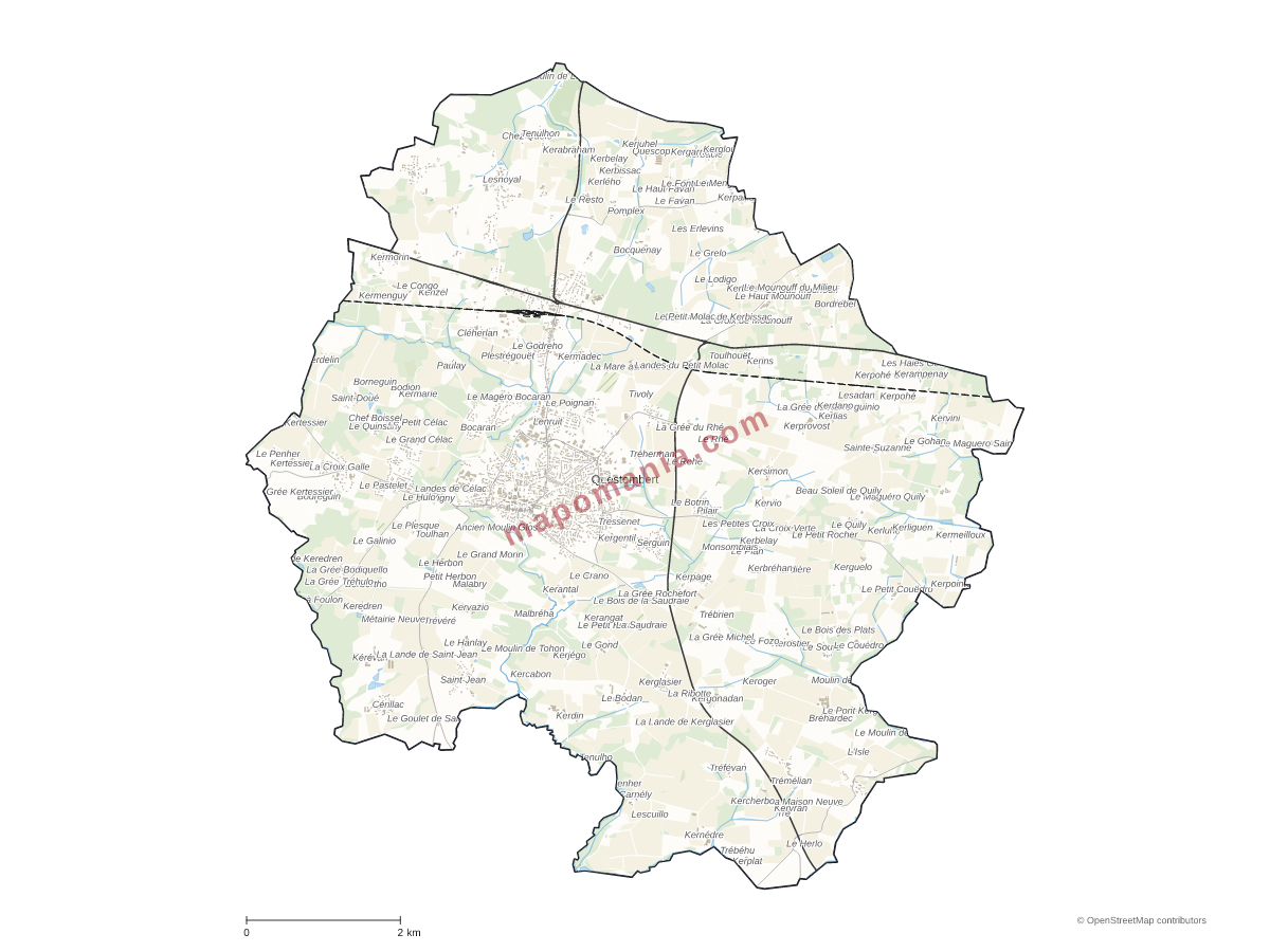 Carte de Questembert à personnaliser