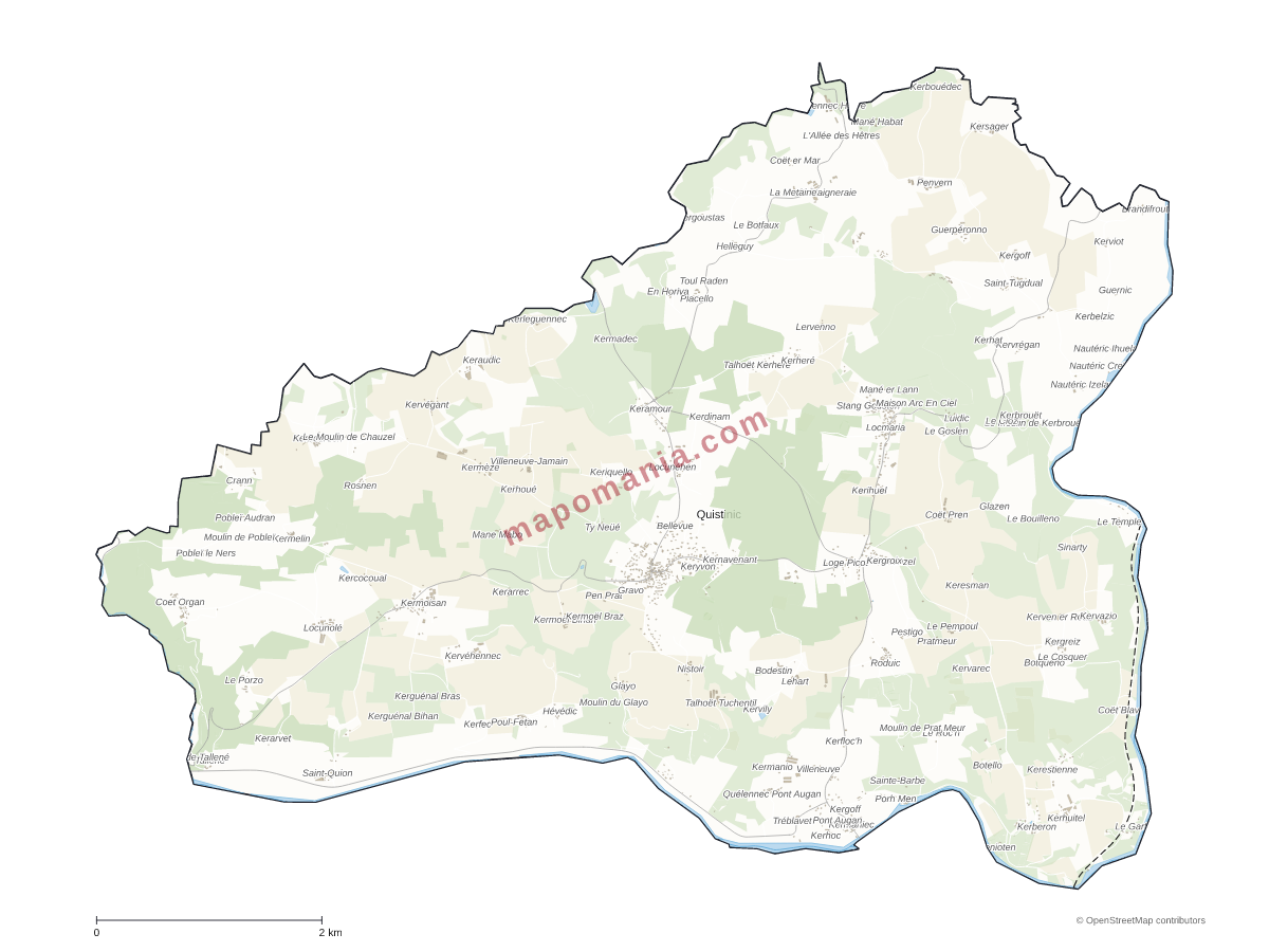 Carte de Quistinic à personnaliser