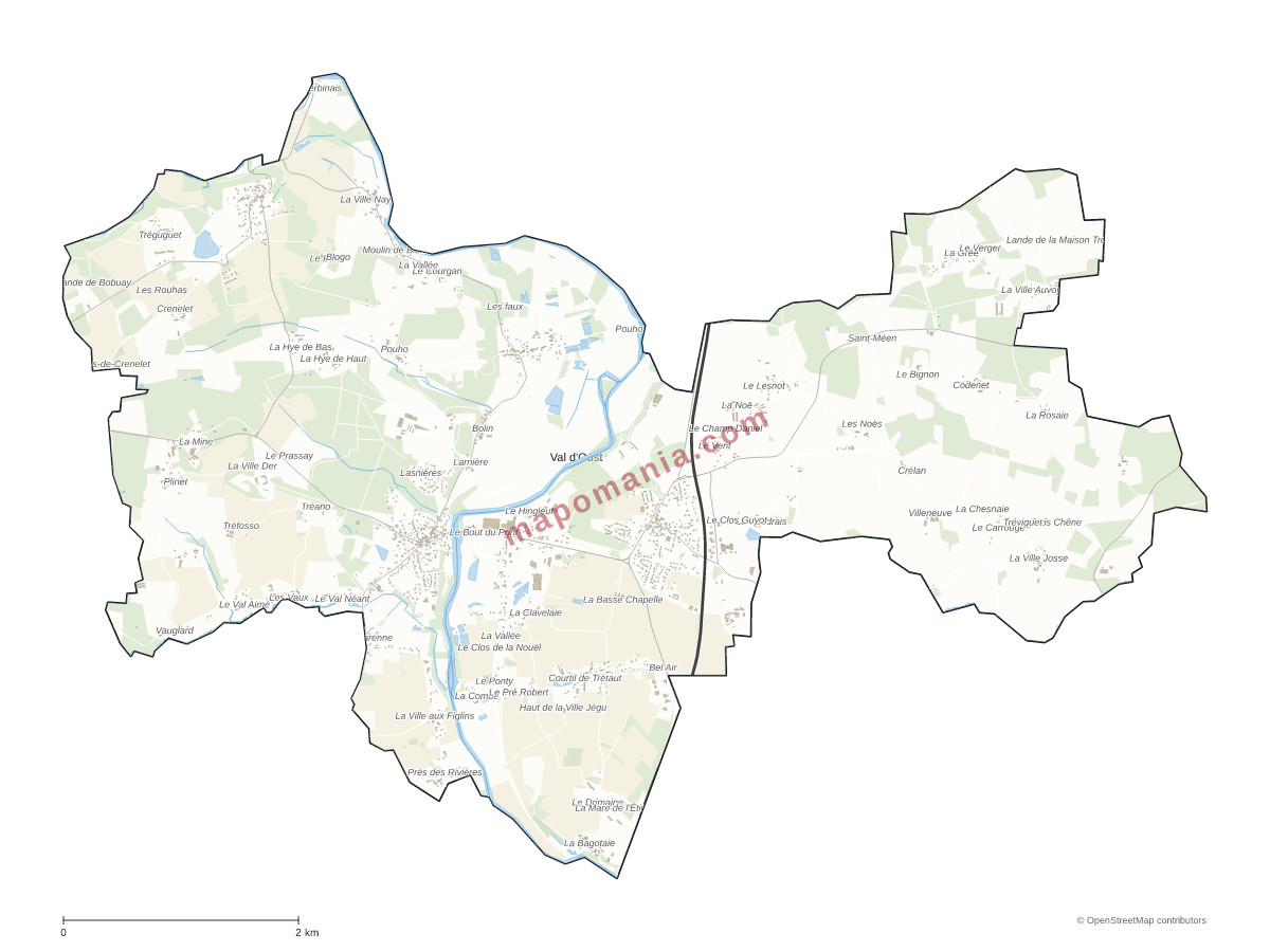 Carte de Val d'Oust à personnaliser
