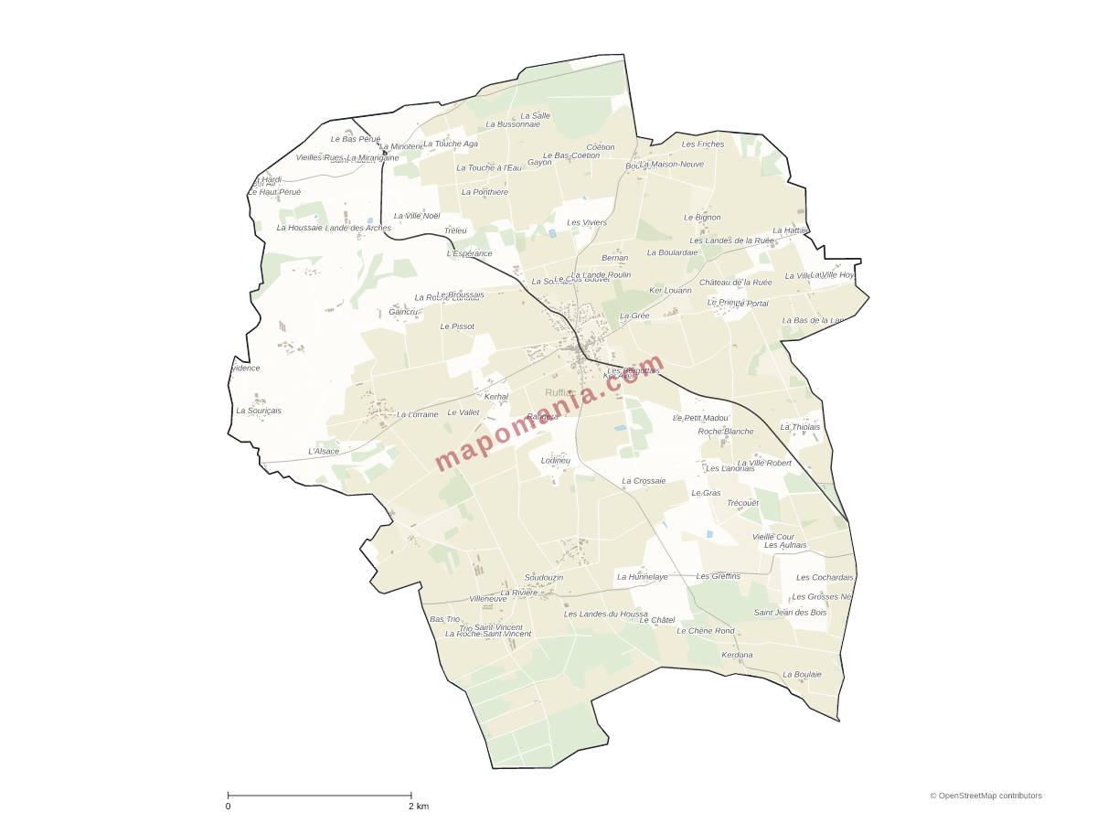 Carte de Ruffiac à personnaliser