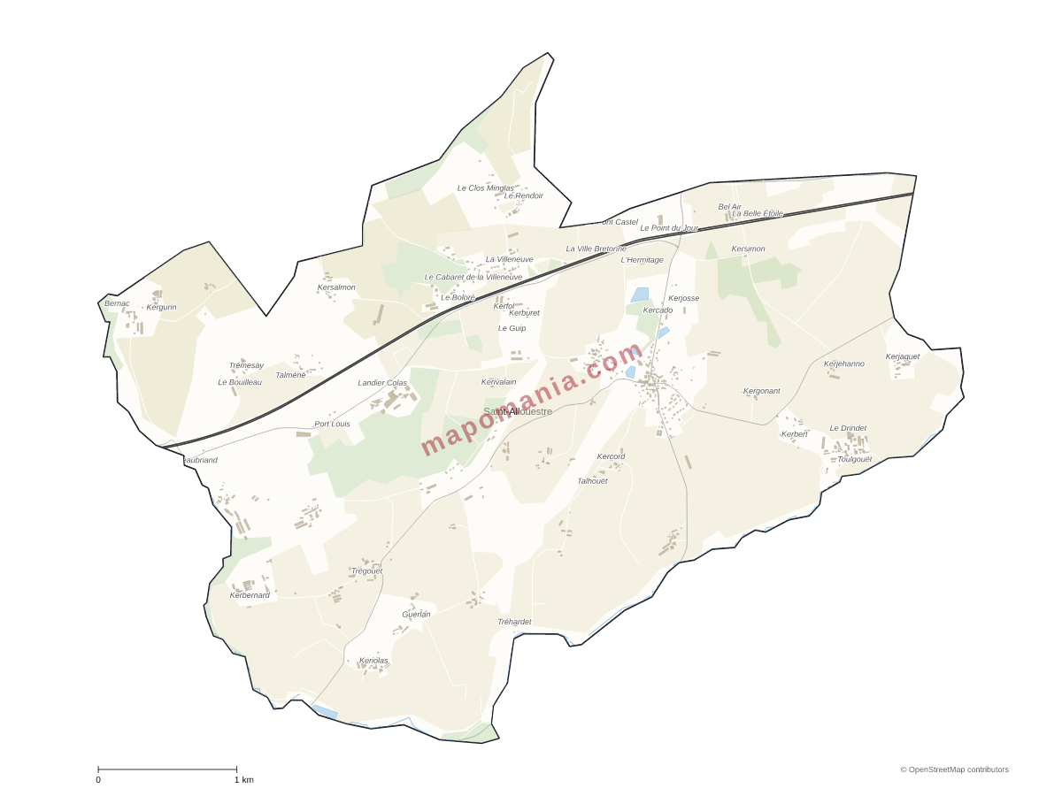 Carte de Saint-Allouestre à personnaliser