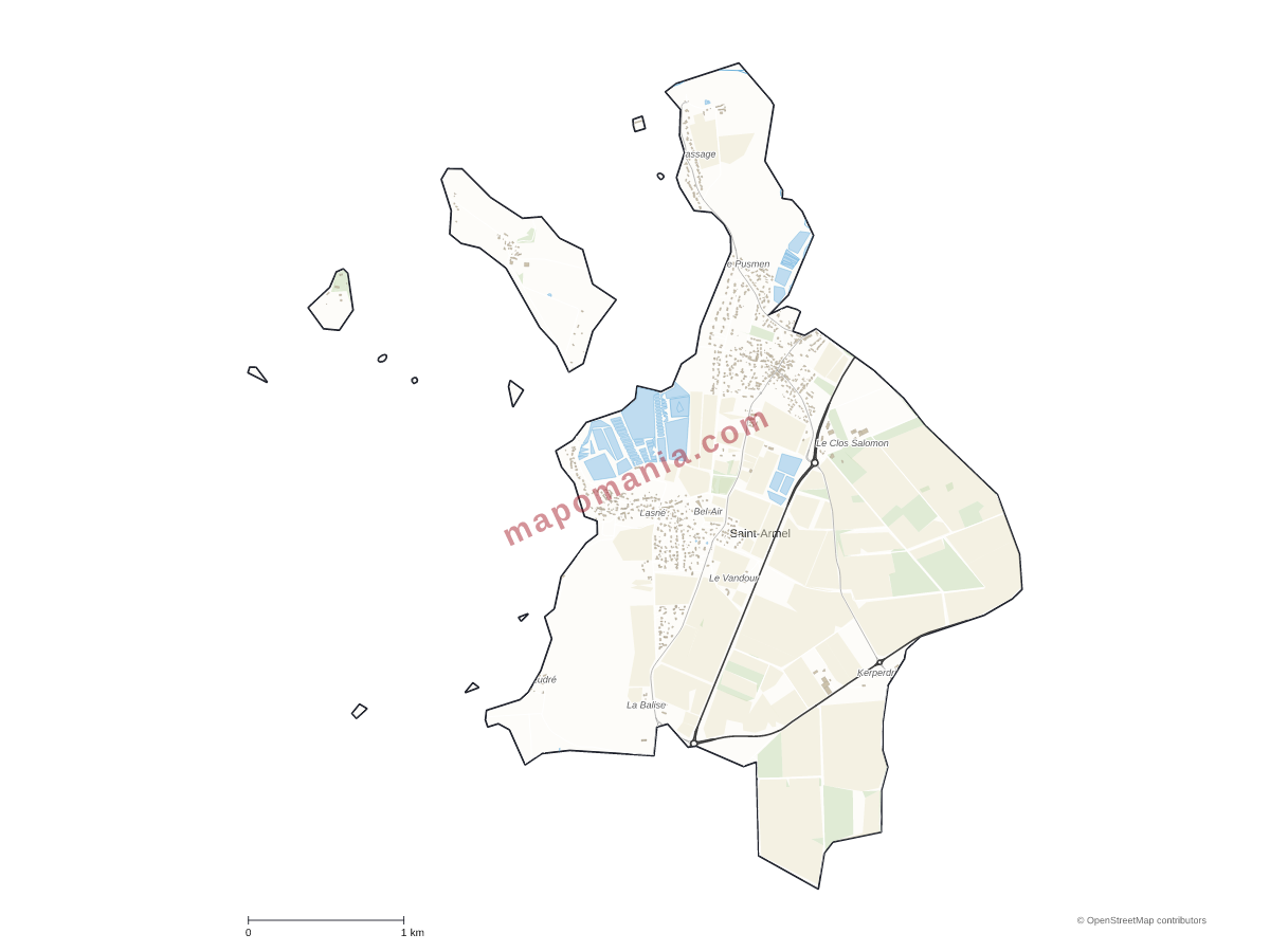 Carte de Saint-Armel à personnaliser