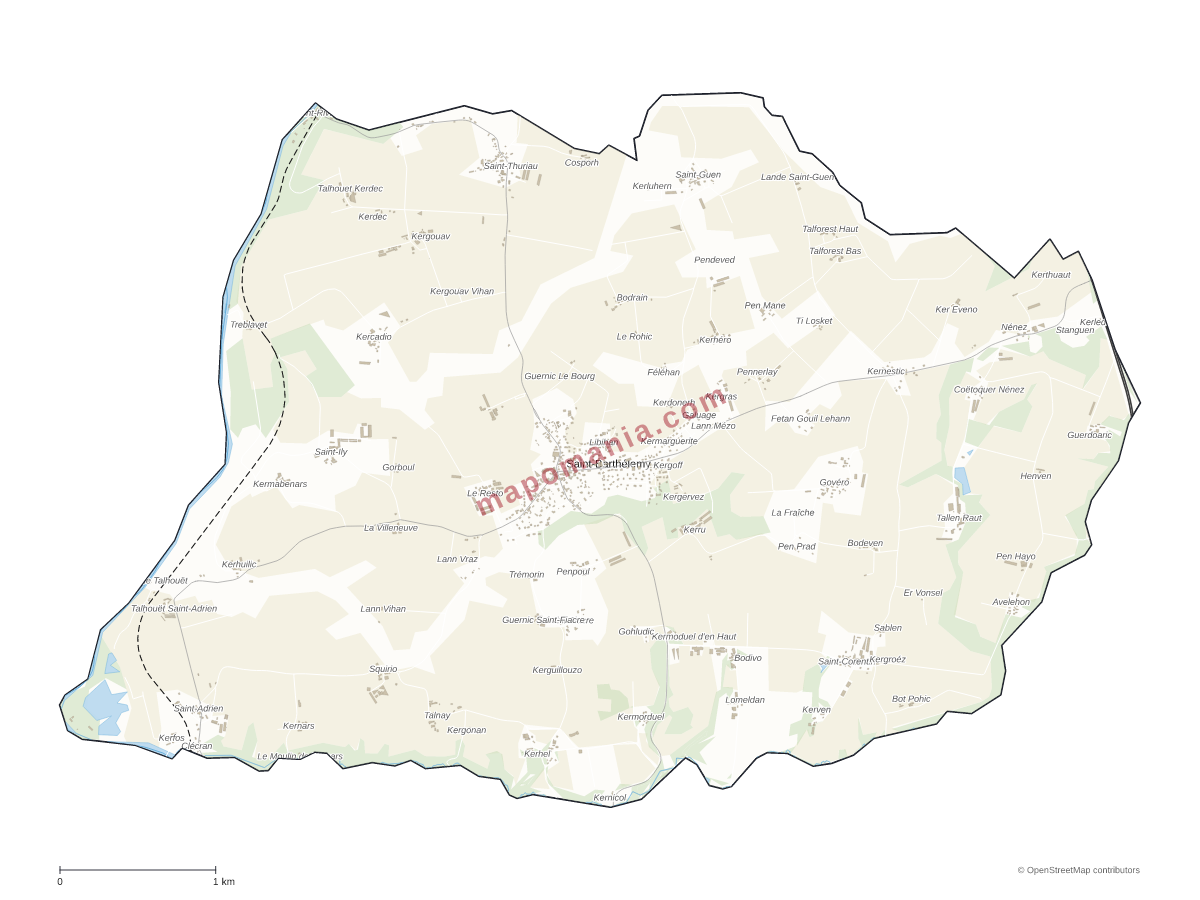 Carte de Saint-Barthélemy à personnaliser