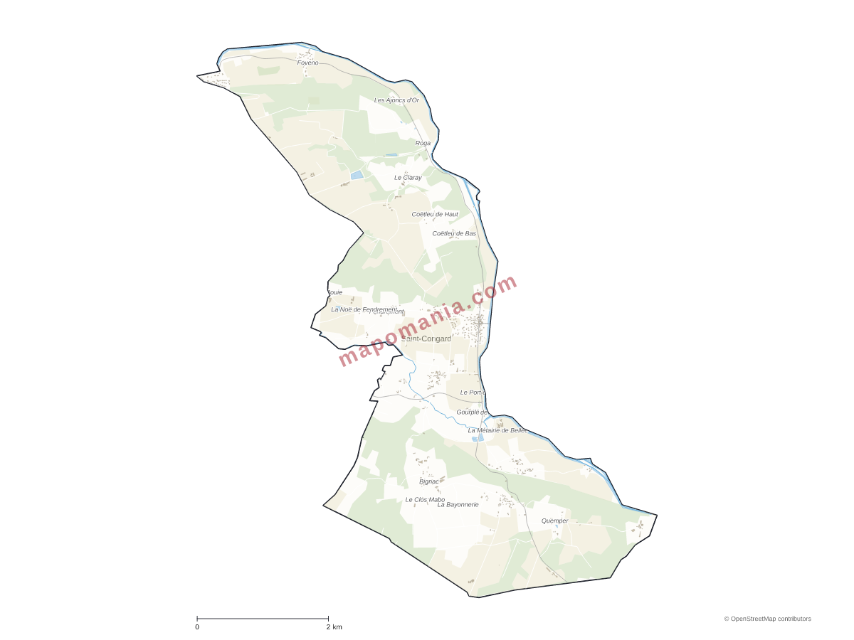 Carte de Saint-Congard à personnaliser