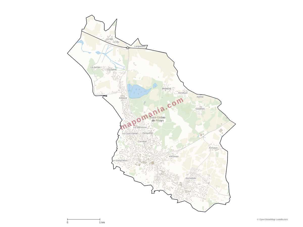 Carte de Saint-Gildas-de-Rhuys à personnaliser