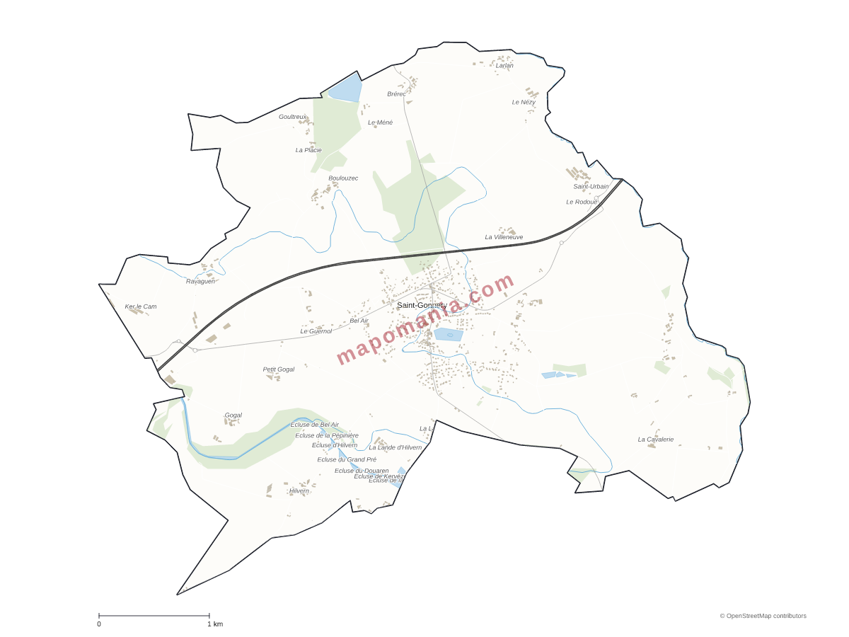 Carte de Saint-Gonnery à personnaliser