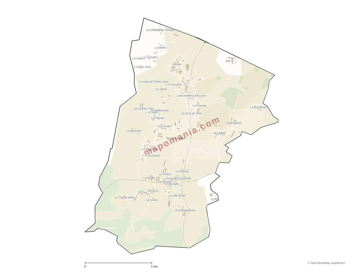 Carte de Saint-Gorgon à personnaliser