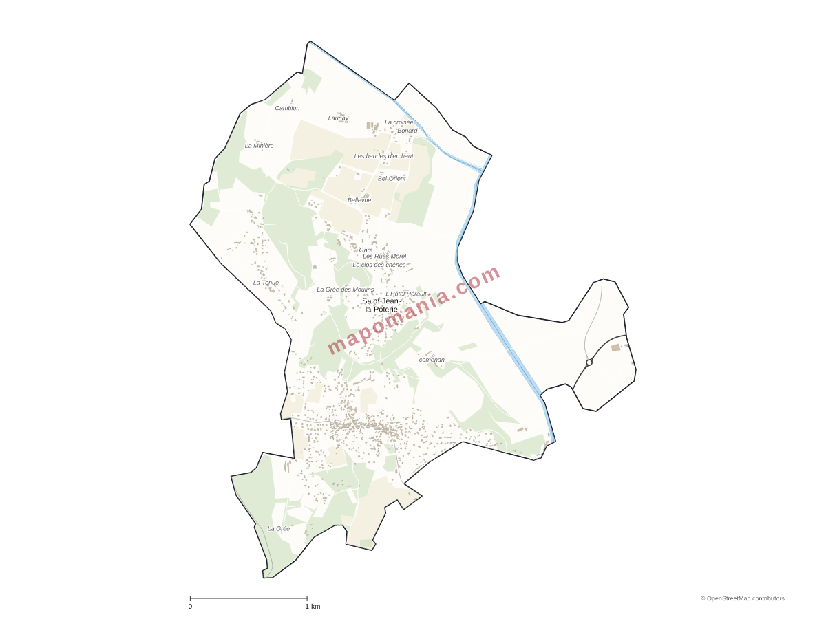 Carte de Saint-Jean-la-Poterie à personnaliser