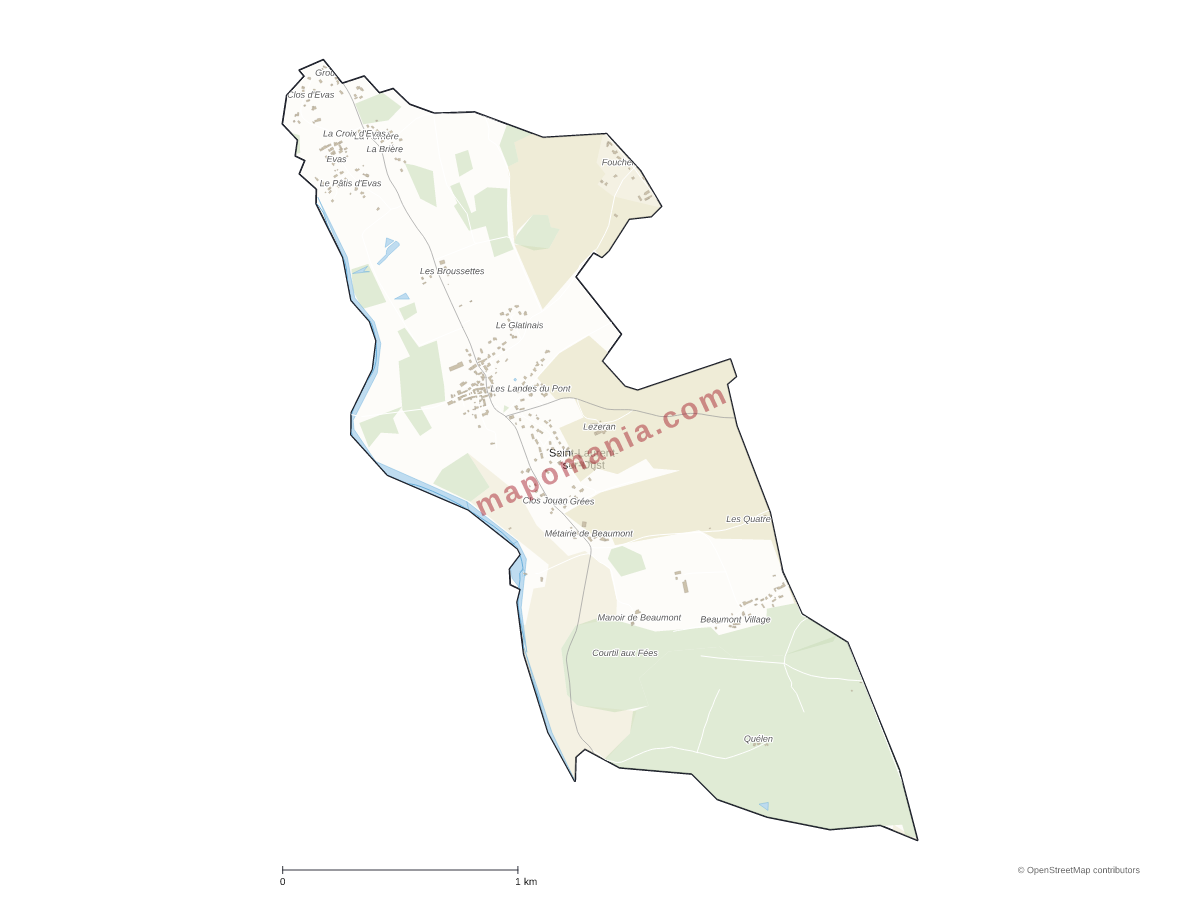 Carte de Saint-Laurent-sur-Oust à personnaliser