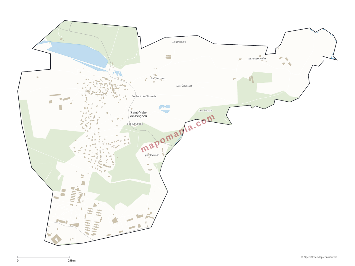 Carte de Saint-Malo-de-Beignon à personnaliser