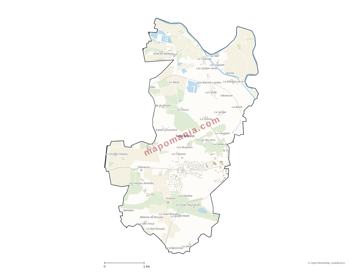 Carte de Saint-Marcel à personnaliser