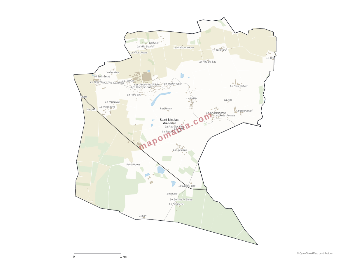 Carte de Saint-Nicolas-du-Tertre à personnaliser