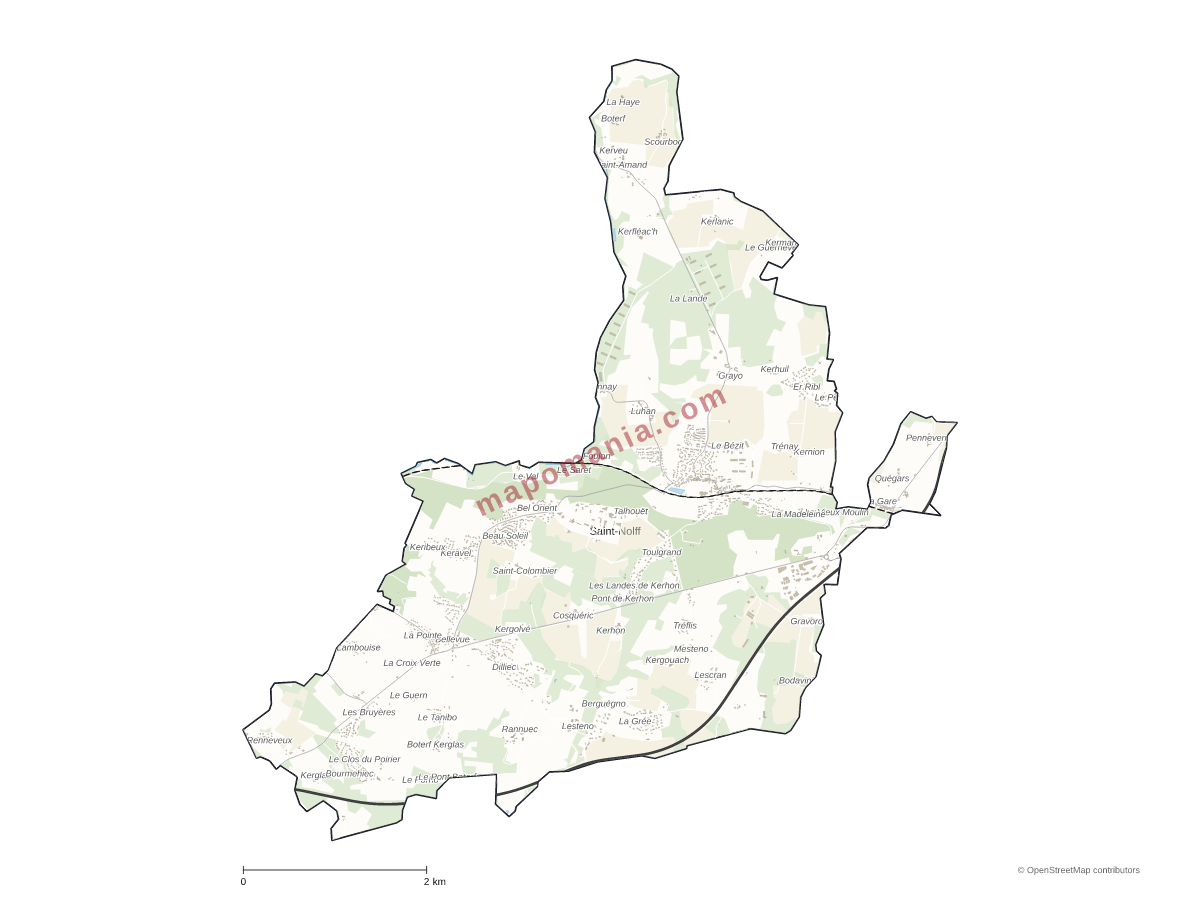 Carte de Saint-Nolff à personnaliser