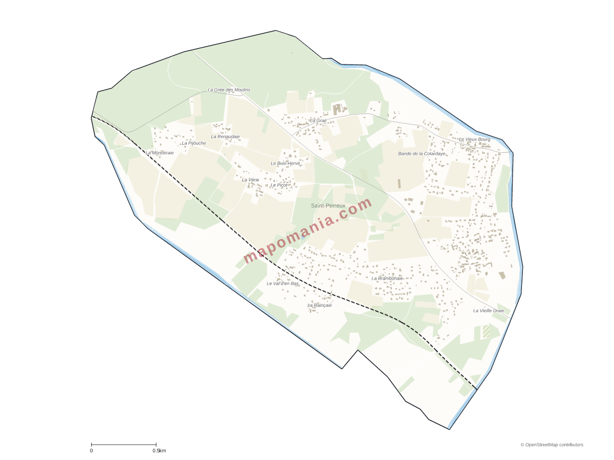 Carte de Saint-Perreux à personnaliser
