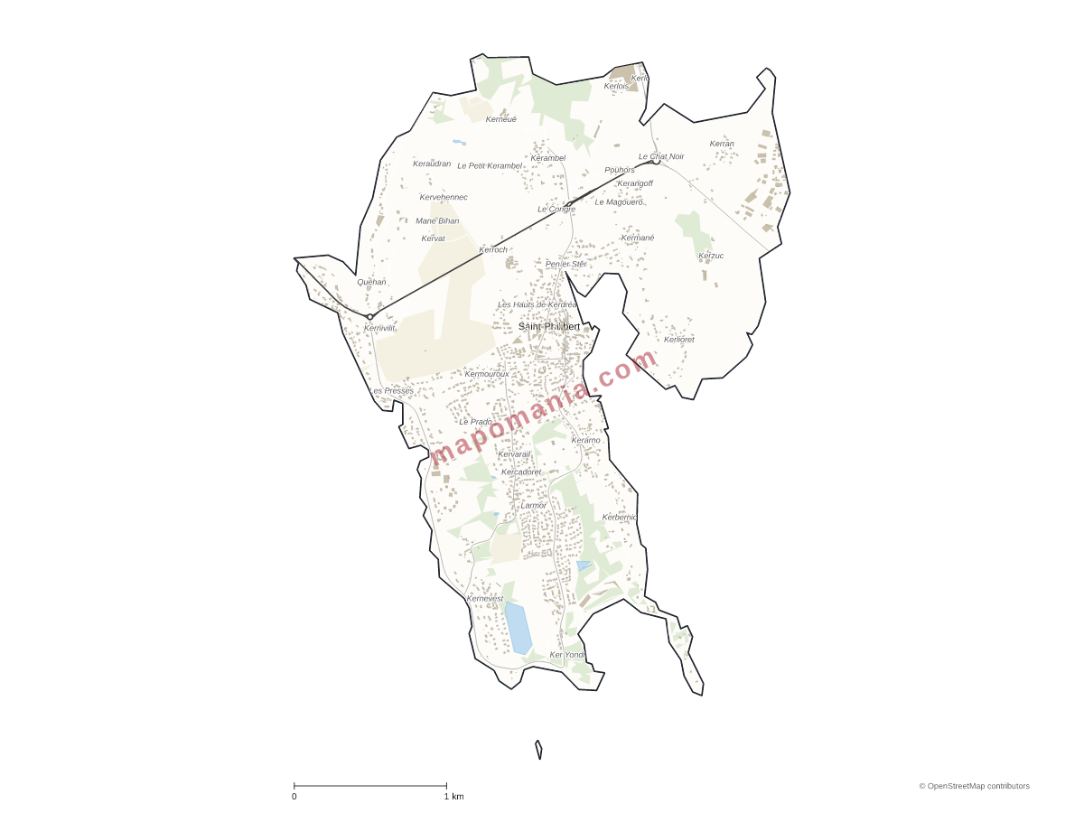Carte de Saint-Philibert à personnaliser