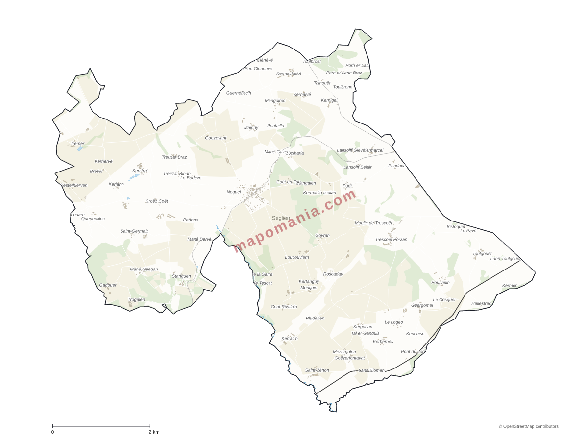Carte de Séglien à personnaliser