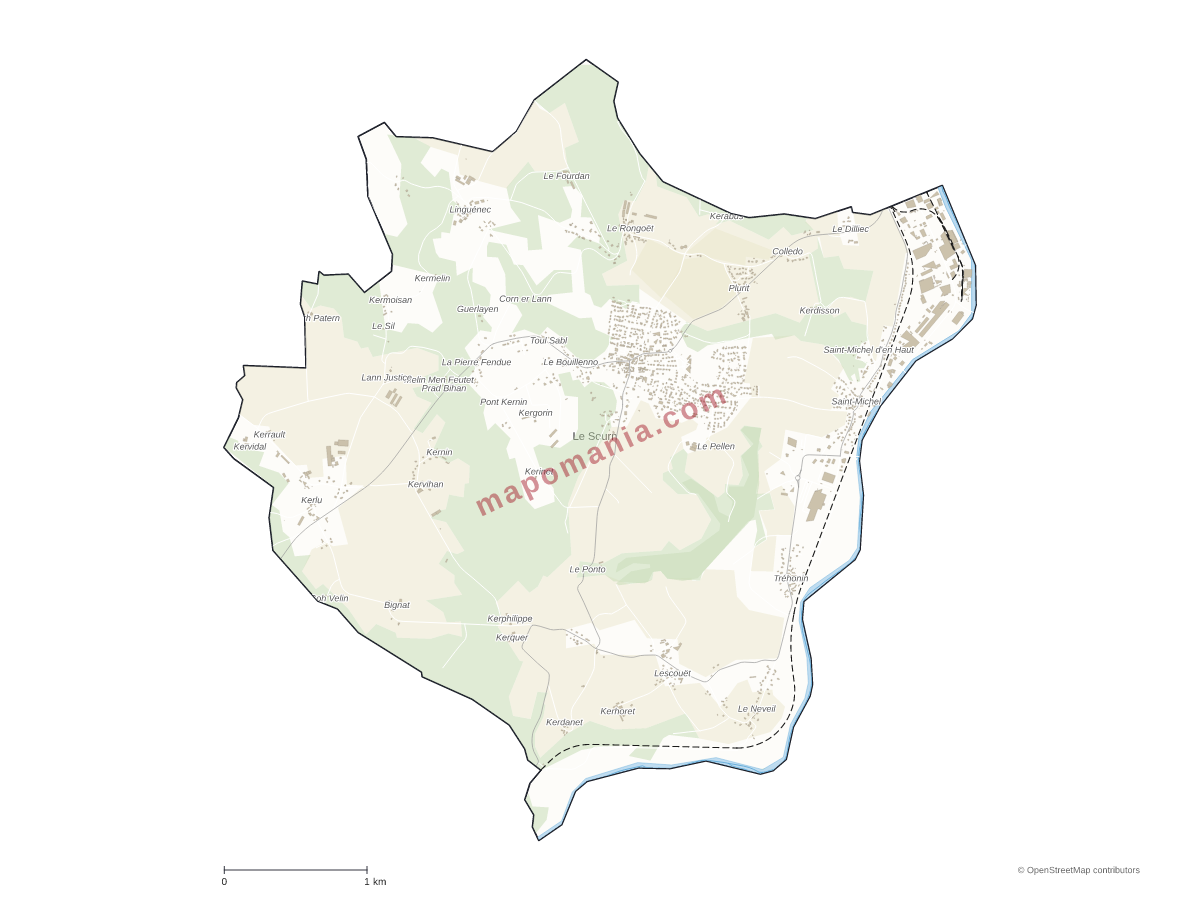 Carte de Le Sourn à personnaliser
