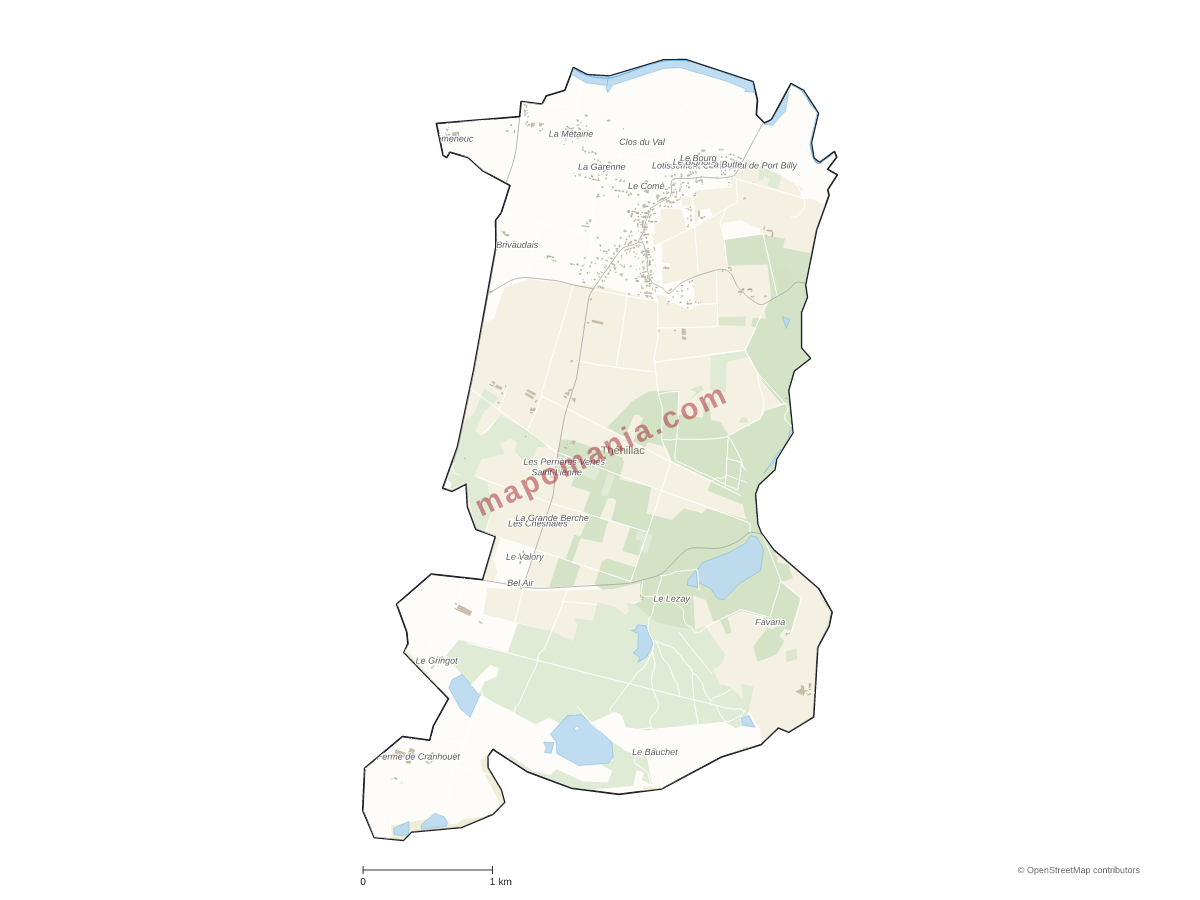 Carte de Théhillac à personnaliser