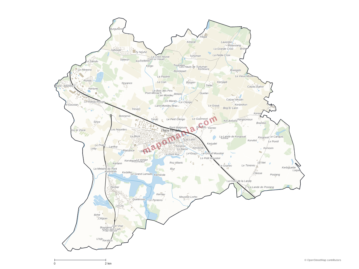 Carte de Theix-Noyalo à personnaliser