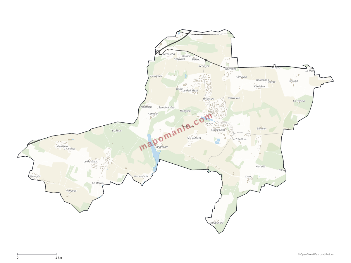 Carte de Treffléan à personnaliser