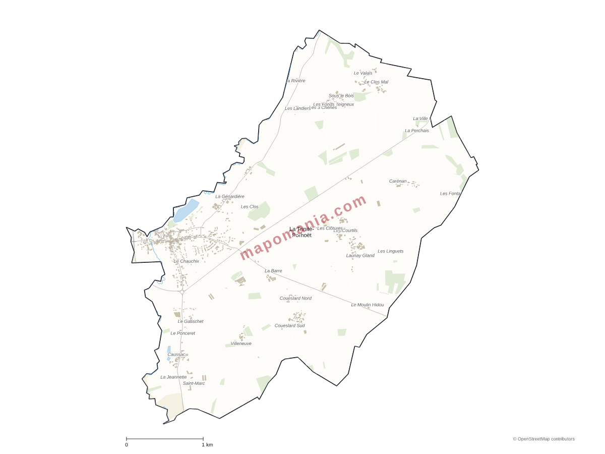 Carte de La Trinité-Porhoët à personnaliser