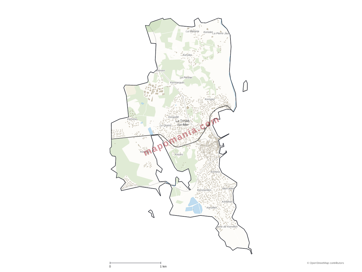 Carte de La Trinité-sur-Mer à personnaliser