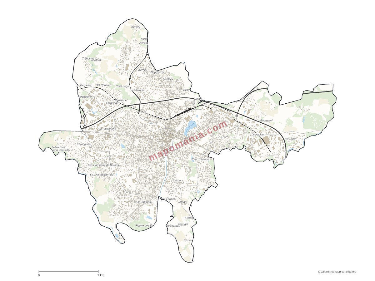 Carte de Vannes à personnaliser