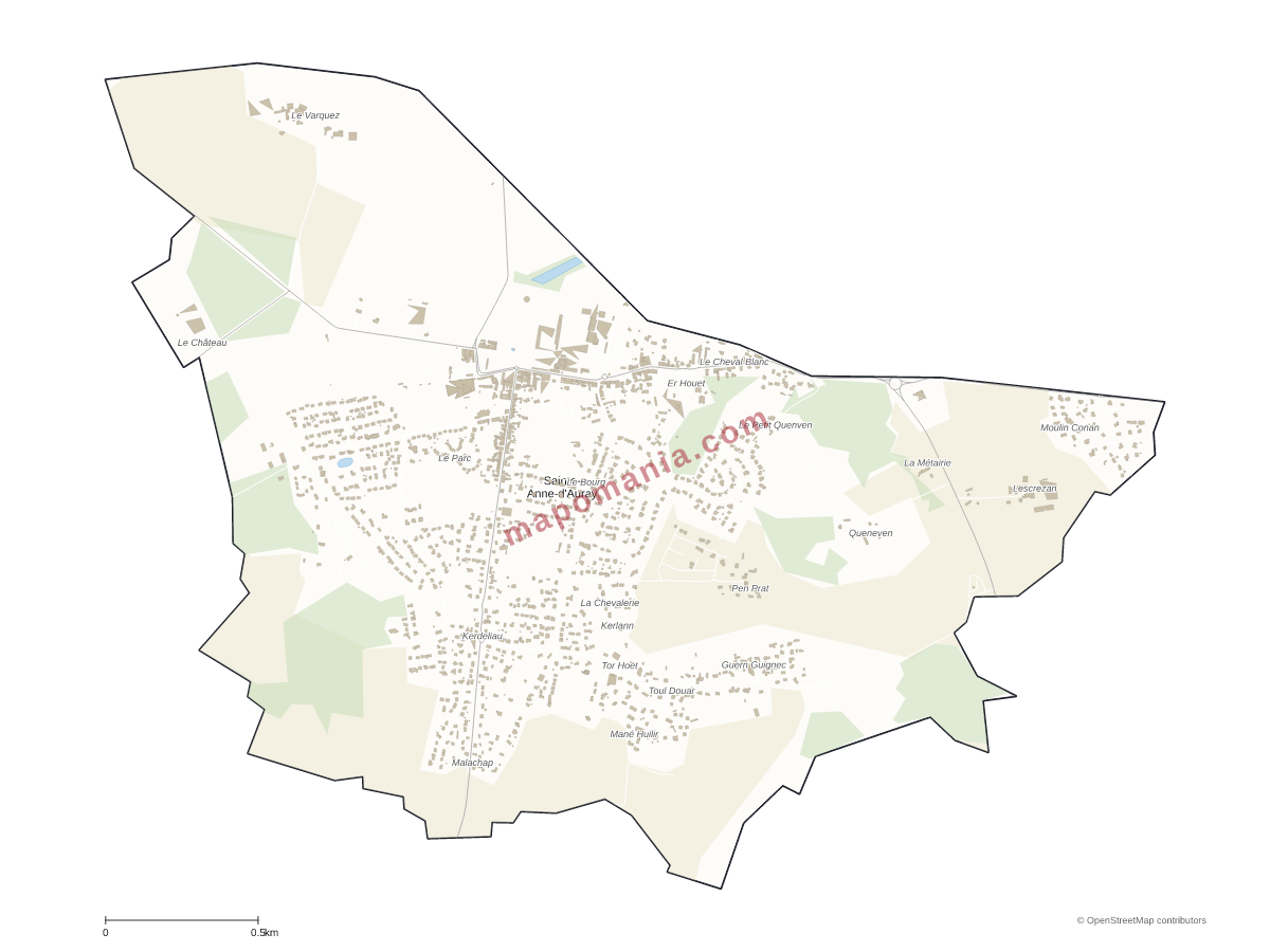Carte de Sainte-Anne-d'Auray à personnaliser