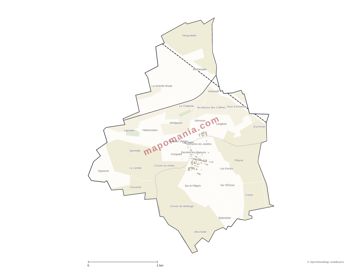 Carte de Achain à personnaliser