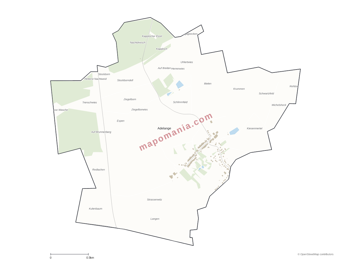 Carte de Adelange à personnaliser
