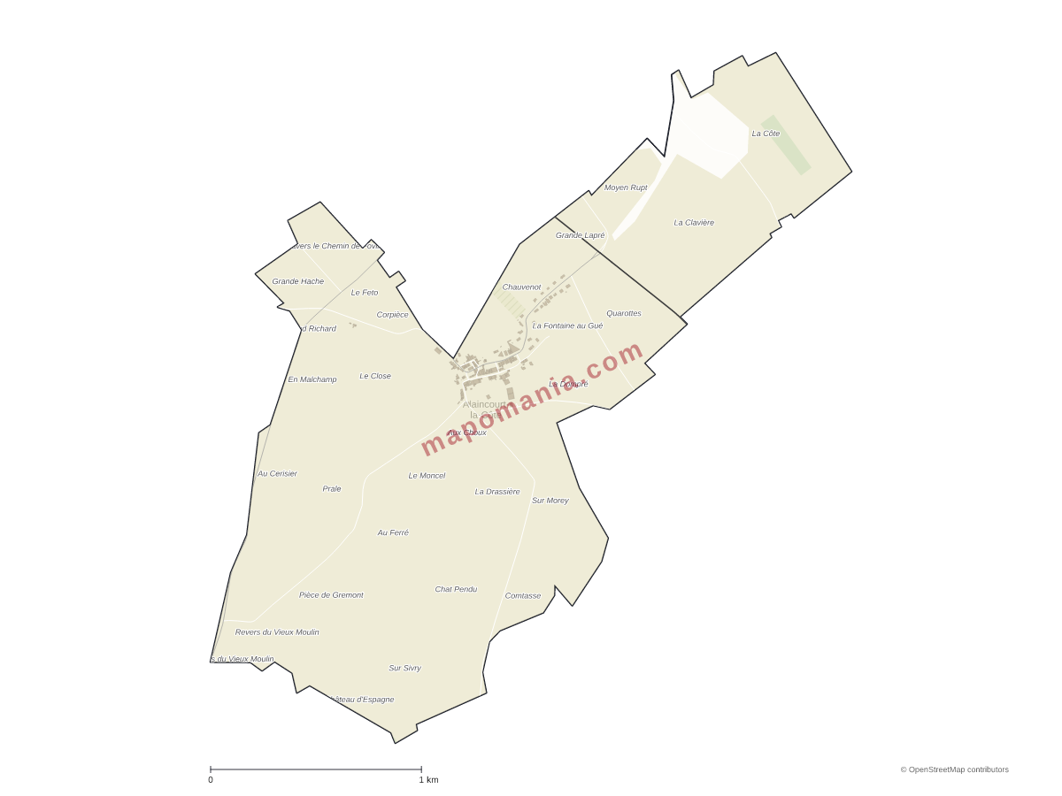 Carte de Alaincourt-la-Côte à personnaliser