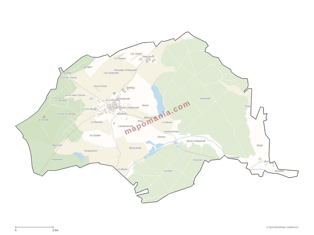 Carte de Albestroff à personnaliser