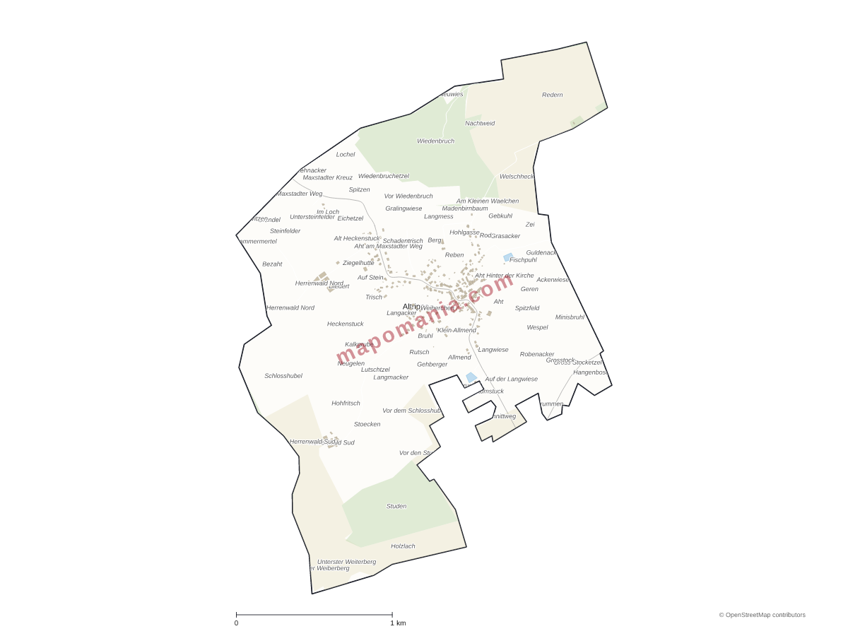 Carte de Altrippe à personnaliser