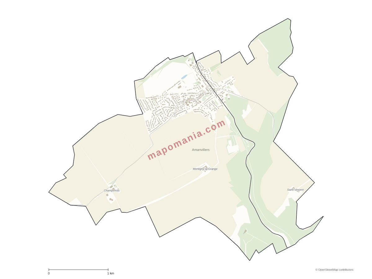 Carte de Amanvillers à personnaliser