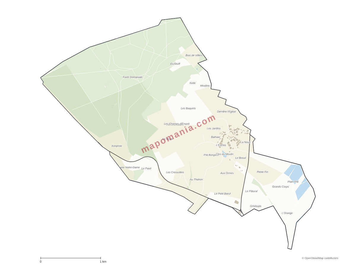 Carte de Amelécourt à personnaliser