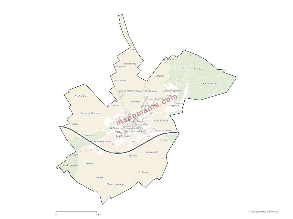 Carte de Angevillers à personnaliser