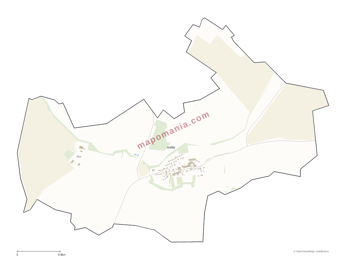 Carte de Antilly à personnaliser